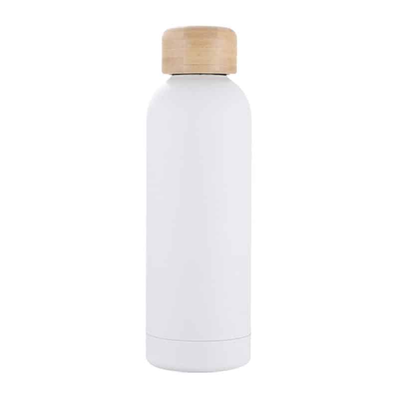 Custom Lexi 17 oz Eco-Friendly Vacuum Stainless Steel Bottle w/ Bamboo Lid - 9