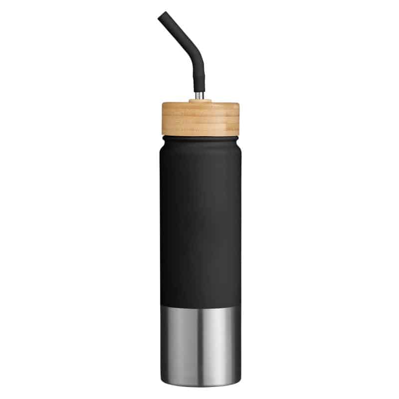 Custom Playa 24 oz Stainless Steel Tumbler With Bamboo Lid - 2