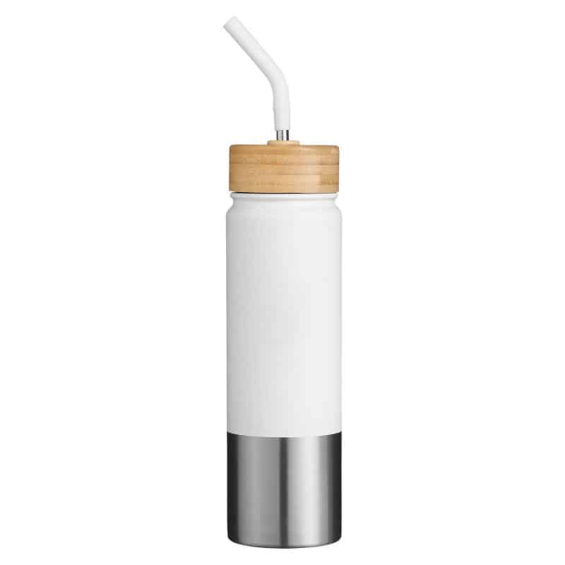 Custom Playa 24 oz Stainless Steel Tumbler With Bamboo Lid - 9