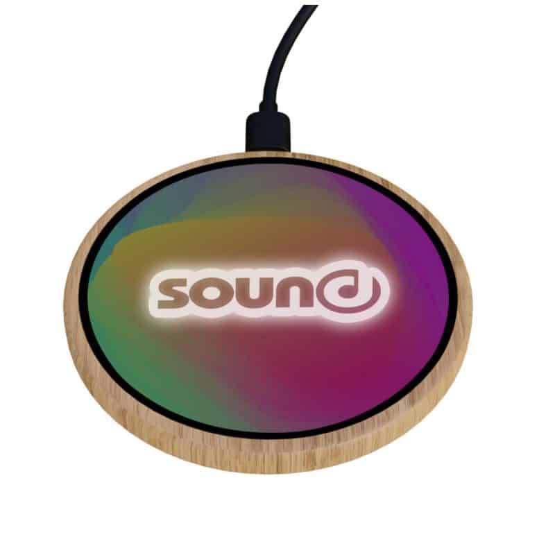 Custom SCX Innovative Design™ Full-Color Bamboo 15W Wireless Charger - 1