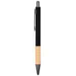 Custom The Gosford Gunmetal Click-Action Ballpoint Pen w/Bamboo Accent - 1