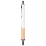 Custom The Gosford Gunmetal Click-Action Ballpoint Pen w/Bamboo Accent - 3