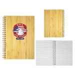 Custom 5" X 7" Patriotic Bamboo Spiral Notebook - 1