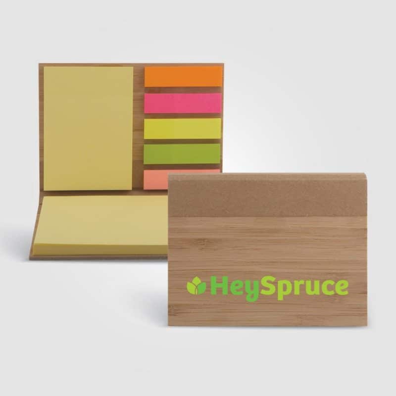 Custom Bamboo Sticky Notepad - Full-Color Inkjet