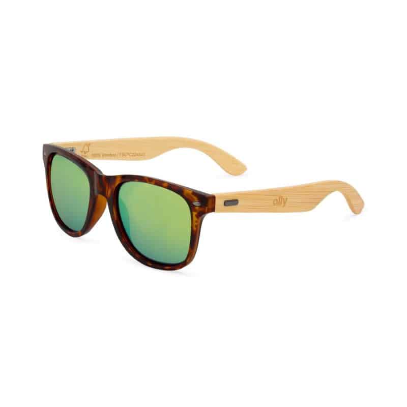 Custom CapeShades Recycled Bamboo Sunglasses Tortoise Frame - Green