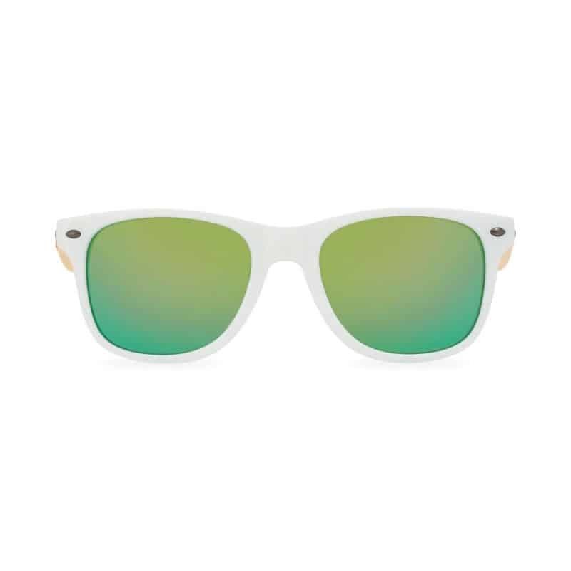 Custom CapeShades Recycled Bamboo Sunglasses White Frame - Green - 3