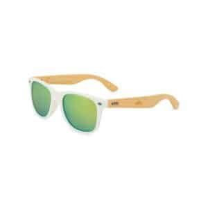 Custom CapeShades Recycled Bamboo Sunglasses White Frame - Green