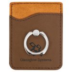 Custom Laserable Leatherette Phone Wallet with Silver Ring
