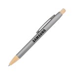 Custom Charon Aluminum Ballpoint Pen w/Bamboo Clicker & Tip - 3