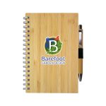Custom Bamboo Spiral Notebook Pen Set - 2