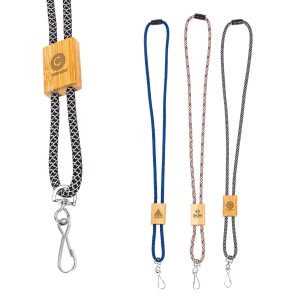 Custom Braided Rope Lanyard with Bamboo Adjuster (Factory Direct) 10-12 Weeks