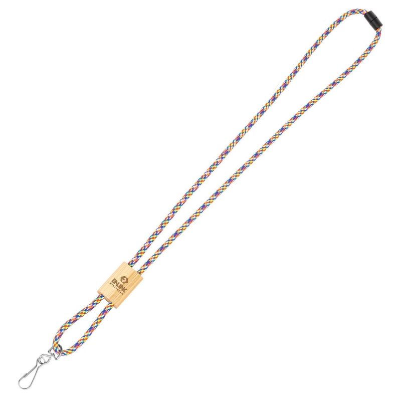 Custom Braided Rope Lanyard with Bamboo Adjuster (Factory Direct) 10-12 Weeks - 6