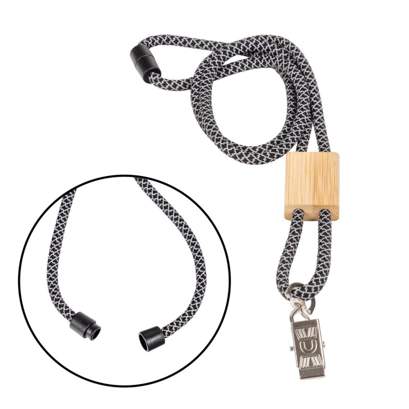 Custom Braided Rope Lanyard with Bamboo Adjuster - 7