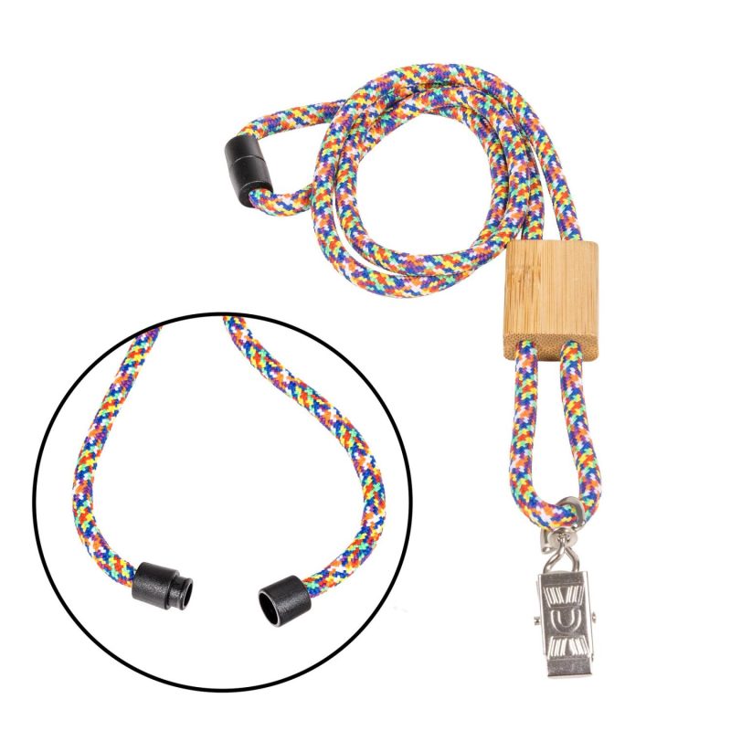 Custom Braided Rope Lanyard with Bamboo Adjuster - 9
