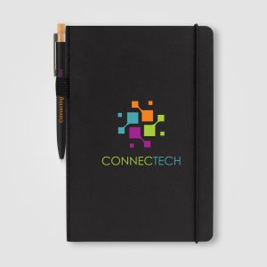 Custom Recycled Kraft Paper Cover Journal & Pen Set - A5 5.9" x 8.3"