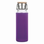 Custom 20 Oz Glass Water Bottle With Neoprene Protective Sleeve - 1