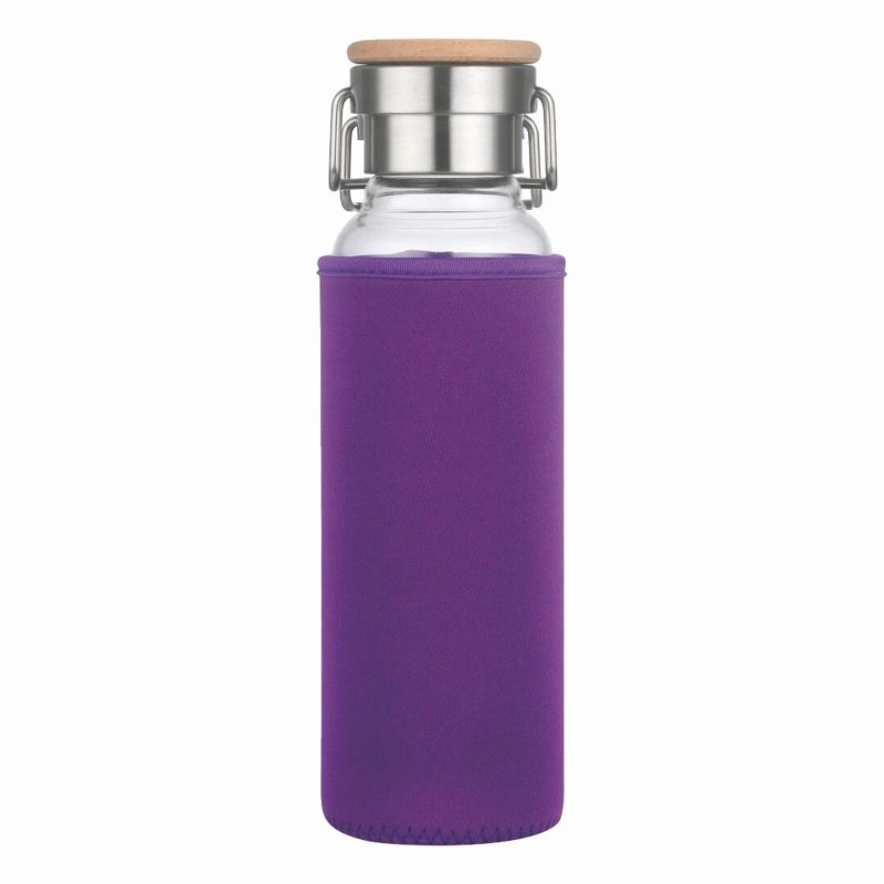 Custom 20 Oz Glass Water Bottle With Neoprene Protective Sleeve - 1