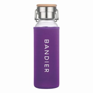Custom 20 Oz Glass Water Bottle With Neoprene Protective Sleeve
