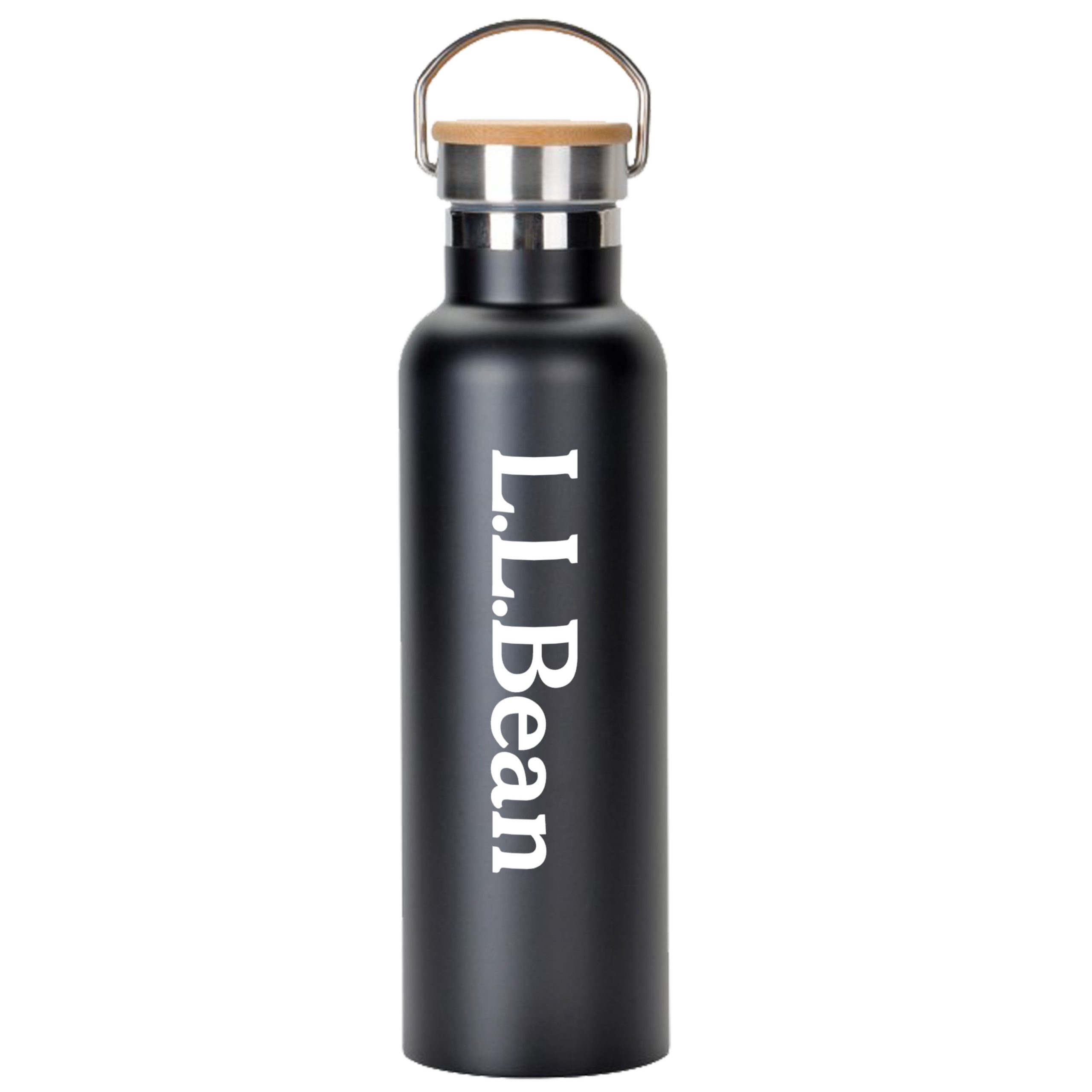 Custom 20 oz. Stainless Steel Water Bottle with Screw-on Bamboo Lid - 1