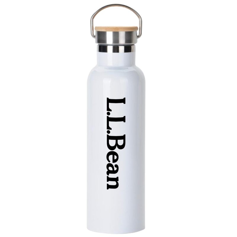 Custom 20 oz. Stainless Steel Water Bottle with Screw-on Bamboo Lid - 4