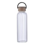 Custom 21 oz Glass Bottle with Inner Stripe with Easy Carry Bamboo Lid - 2