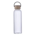 Custom 21 oz Glass Bottle with Inner Stripe with Easy Carry Bamboo Lid - 3