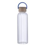 Custom 21 oz Glass Bottle with Inner Stripe with Easy Carry Bamboo Lid - 5