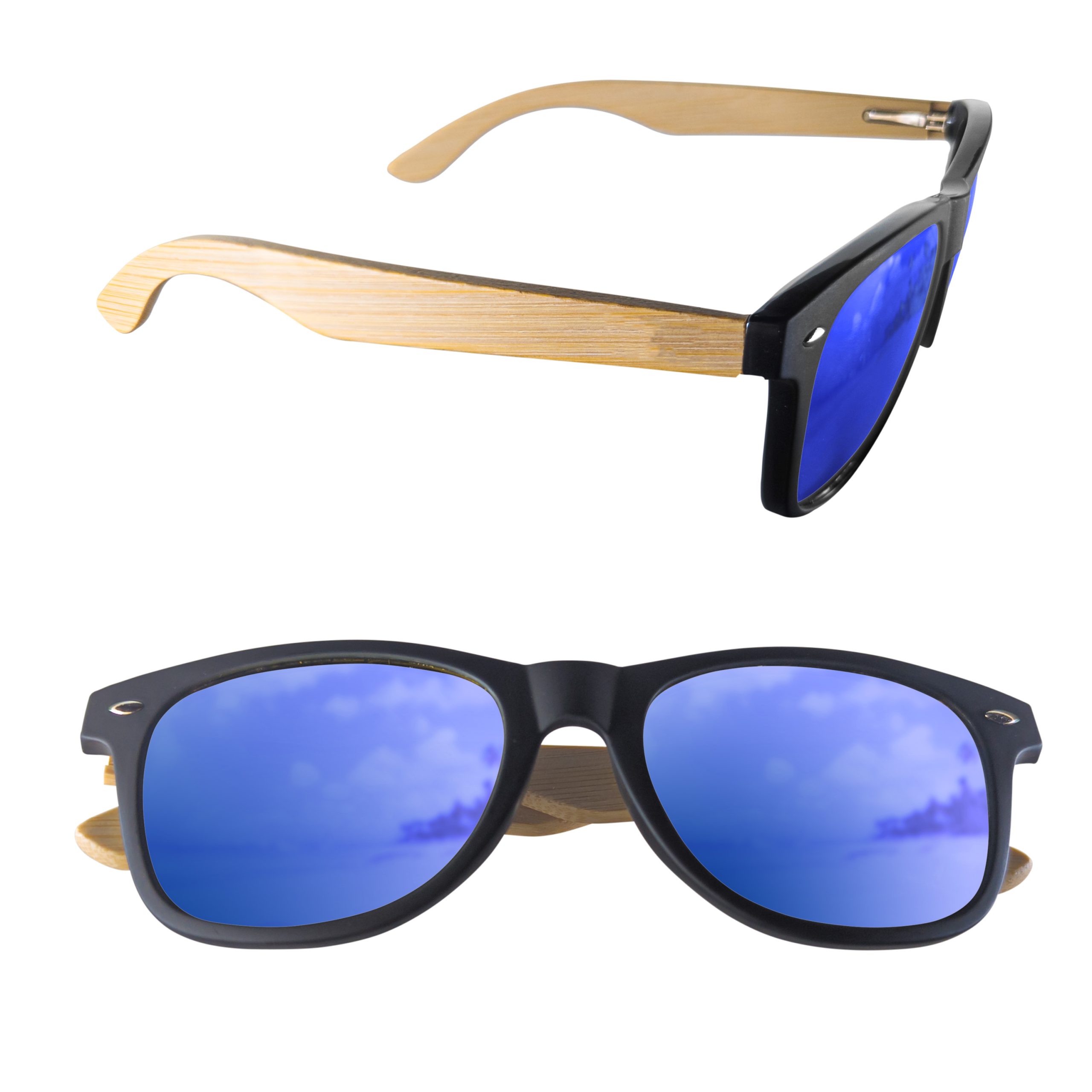 Custom Mirror or Polarized Bamboo Arm Miami Sunglasses - 6
