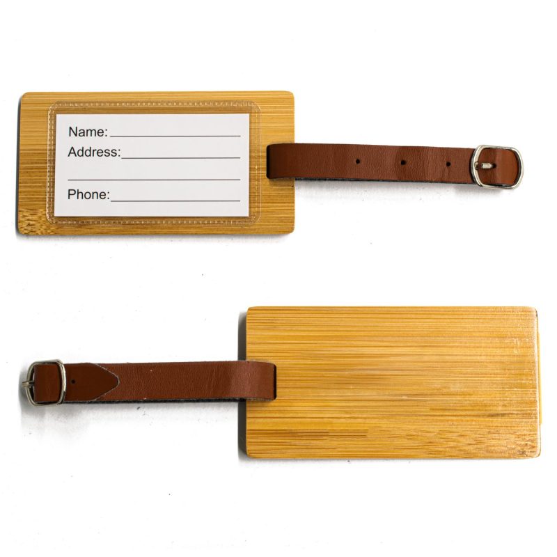 Custom Rectangle Bamboo Luggage Tag - 1