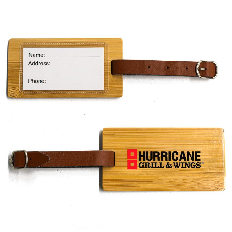 Custom Rectangle Bamboo Luggage Tag - 2