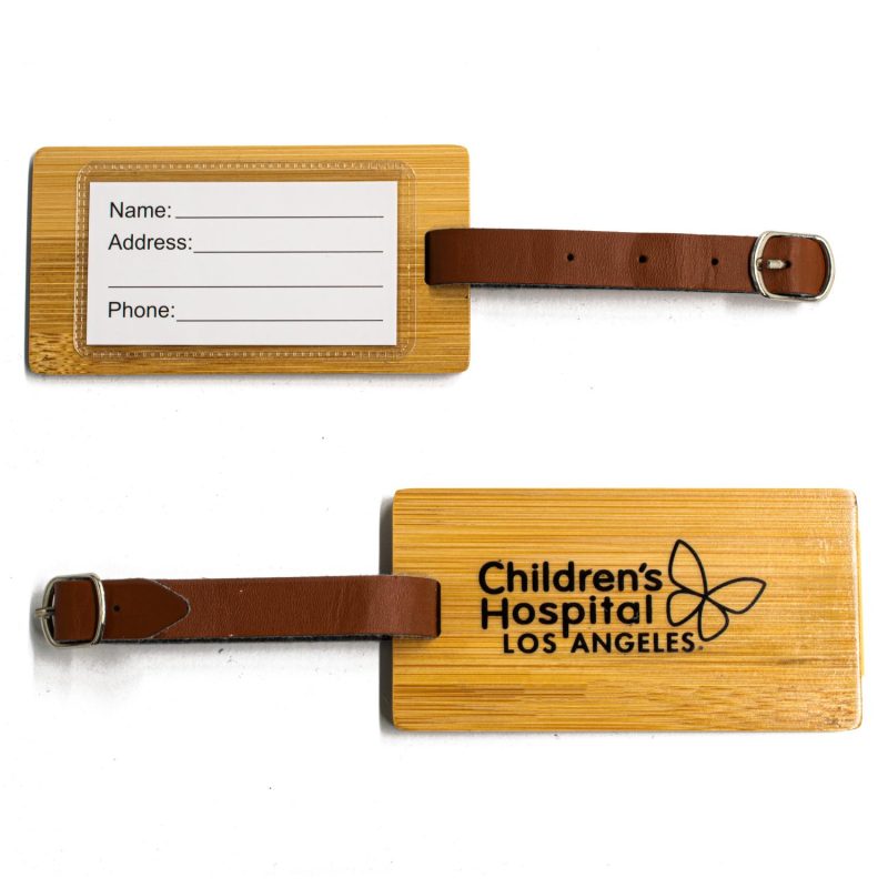 Custom Rectangle Bamboo Luggage Tag