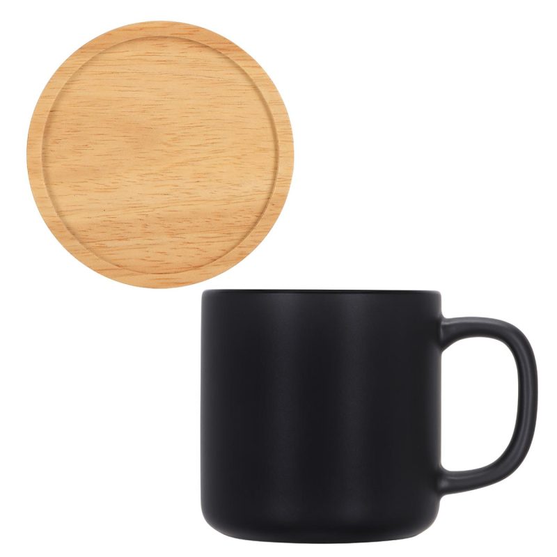 Custom Dalton 12 oz Ceramic Mug w/ Bamboo Lid/Coaster - 3