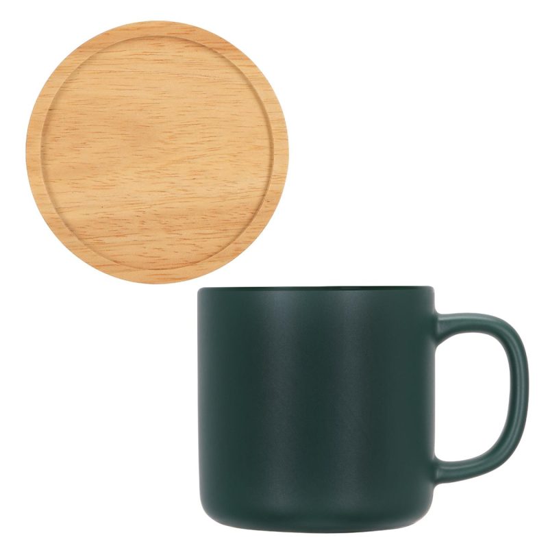 Custom Dalton 12 oz Ceramic Mug w/ Bamboo Lid/Coaster - 5