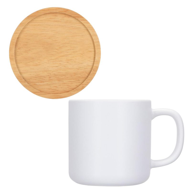 Custom Dalton 12 oz Ceramic Mug w/ Bamboo Lid/Coaster - 9