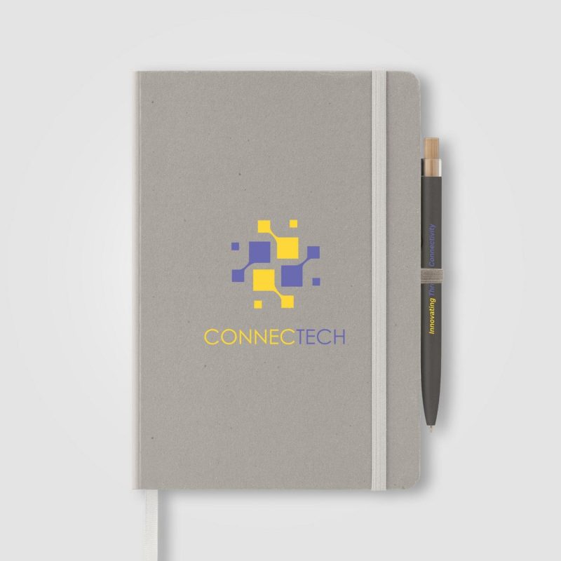 Custom Terra Recycled Milk Carton Hard Cover Notebook & Reborn Pen Set – A5 - 1