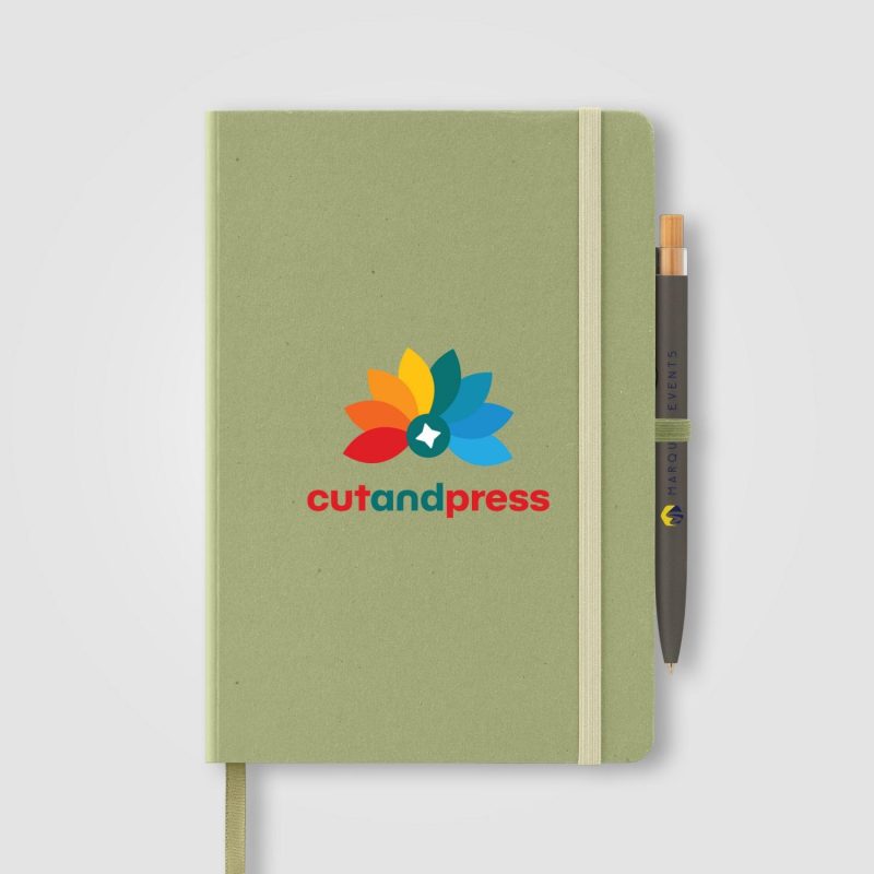 Custom Terra Recycled Milk Carton Hard Cover Notebook & Reborn Pen Set – A5 - 3