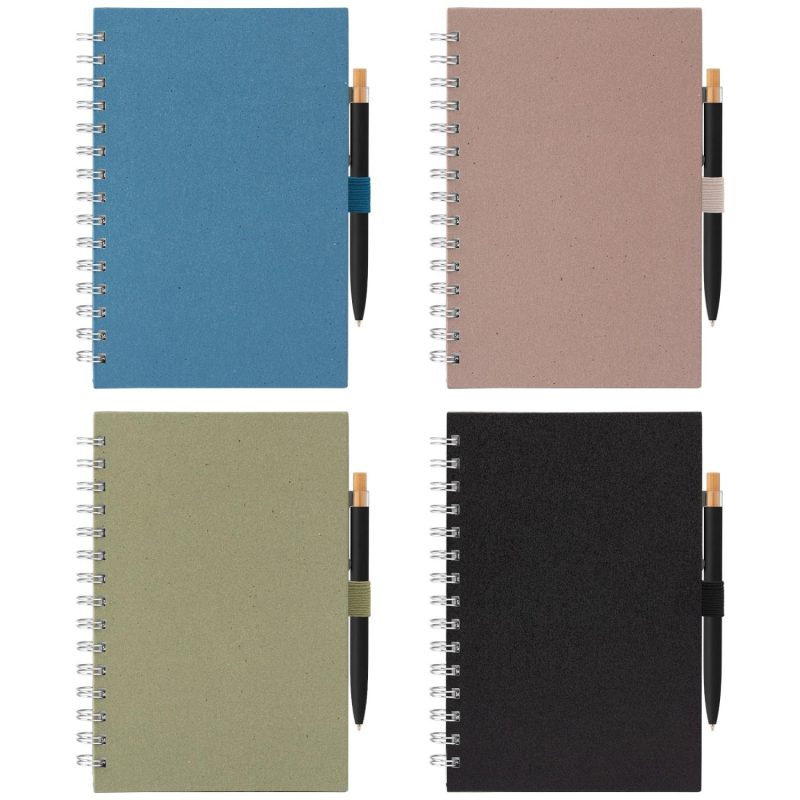 Custom Terra Recycled Milk Carton Spiral Notebook & Reborn Pen Set – A5 - 1